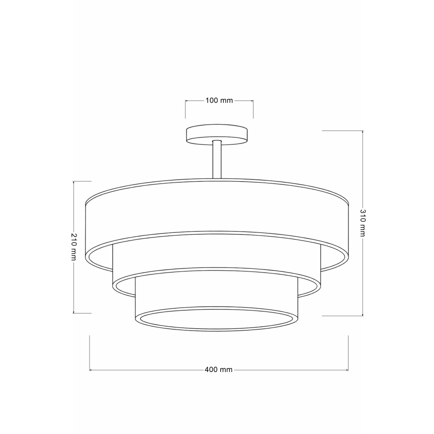 Brilagi - Površinski montirani luster LUNETA 1xE27/60W/230V Ø 40 cm crna/zlatna