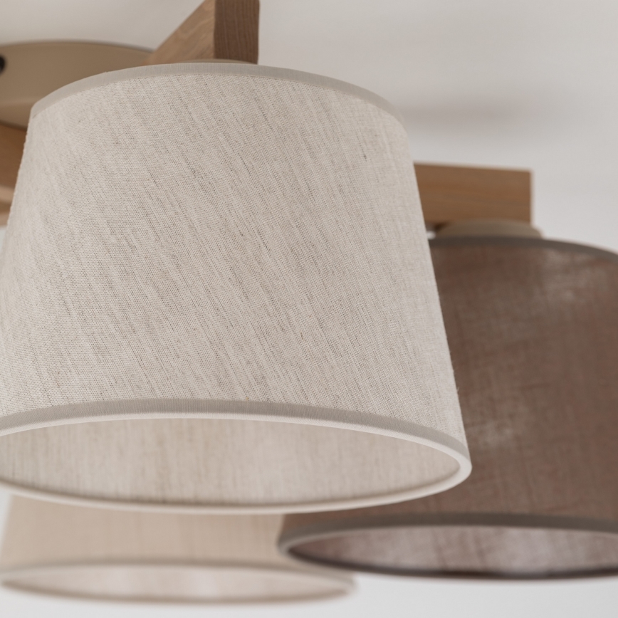 Brilagi - Površinski montirani stropni luster LATTE SABIA 5xE27/15W/230V borovina/mix