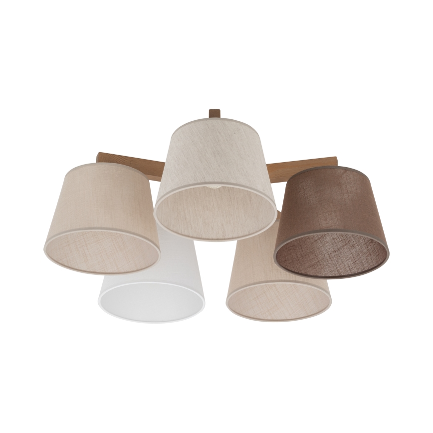 Brilagi - Površinski montirani stropni luster LATTE SABIA 5xE27/60W/230V borovina/mix