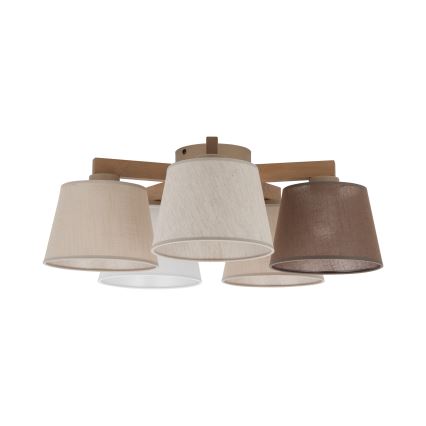 Brilagi - Površinski montirani stropni luster LATTE SABIA 5xE27/60W/230V borovina/mix