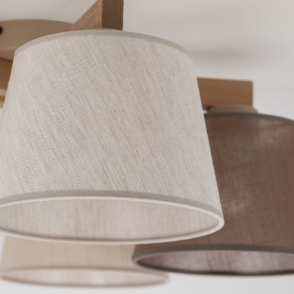 Brilagi - Površinski montirani stropni luster LATTE SABIA 5xE27/60W/230V borovina/mix