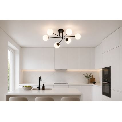 Brilagi - Površinski montirani stropni luster MILO 6xE27/60W/230V crni