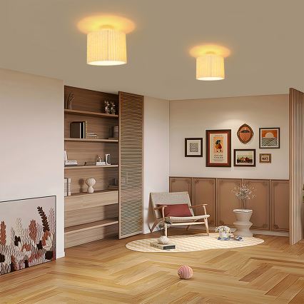 Brilagi - Površinski montirani stropni luster NORDIC WAVE 1xE27/15W/230V Ø 32 cm lan/bijela