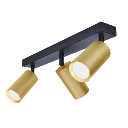 Brilagi - LED RGBW prigušivo reflektorsko svjetlo SELE GOLDEN 3xGU10/4,8W/230V 3000K crna/zlatna + daljinski upravljač