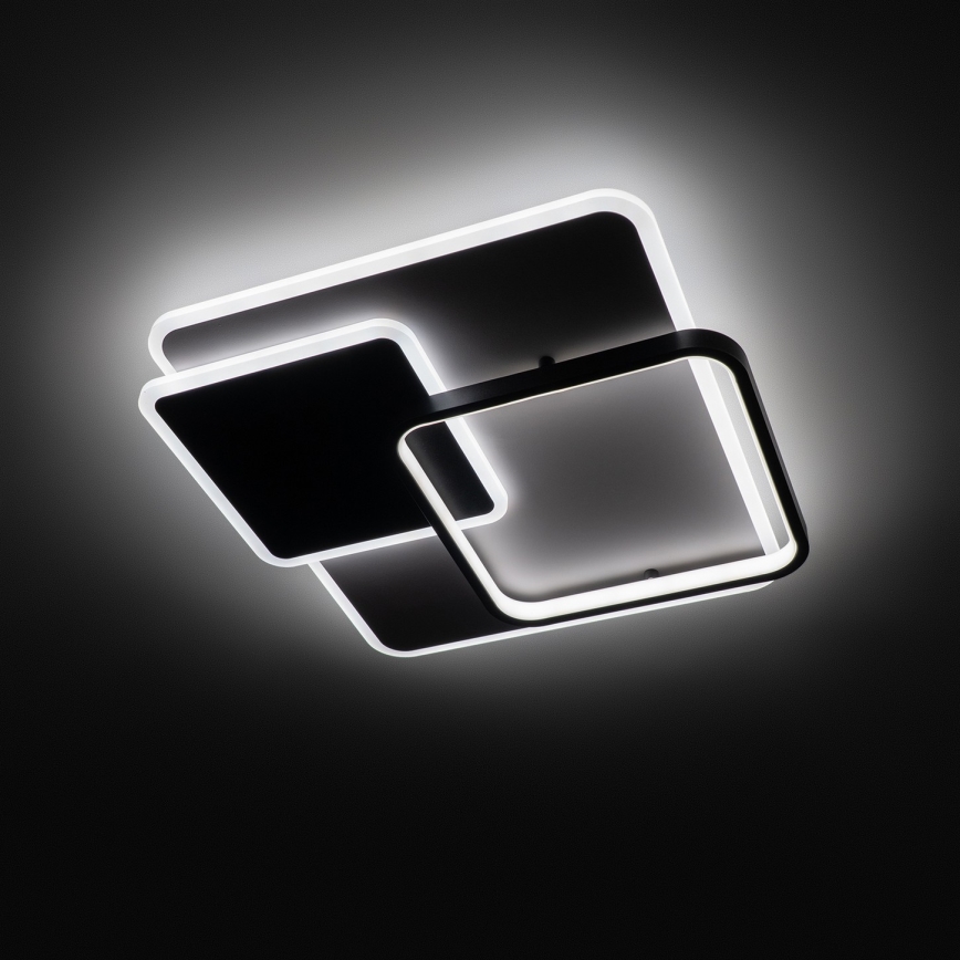 Brilagi - LED stropna svjetiljka FLARE LED/64W/230V s prigušivanjem 3000-6000K 45x45 cm bijela/crna + daljinski upravljač