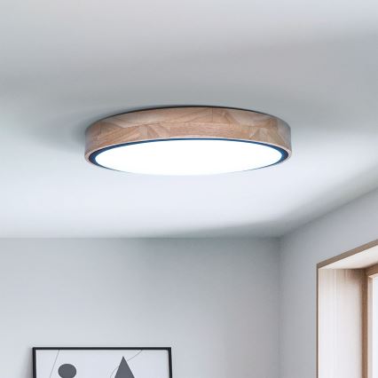Brilagi - LED stropno svjetlo s prigušivanjem GLORIA LED/48W/230V 3000-6500K hrast, promjer 40 cm + daljinski upravljač