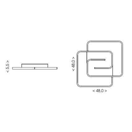 Brilagi - Prigušivo LED stropno svjetlo VELO LED/64W/230V 3000-6500K 48x48 cm + daljinski upravljač