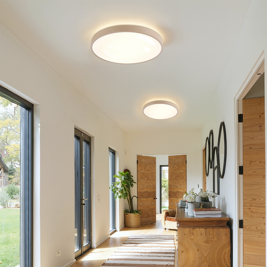 Brilagi - LED stropna svjetiljka s prigušivanjem GLASS POOL DOUBLE LED/48W/230V 3000-6000K 40 cm bež + daljinski upravljač