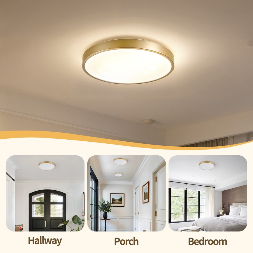 Brilagi - Stropno LED svjetlo s prigušivanjem GLASS POOL DOUBLE LED/48W/230V 3000-6000K 40 cm zlatna + daljinski upravljač