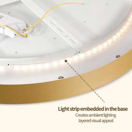 Brilagi - Stropno LED svjetlo s prigušivanjem GLASS POOL DOUBLE LED/48W/230V 3000-6000K 40 cm zlatna + daljinski upravljač