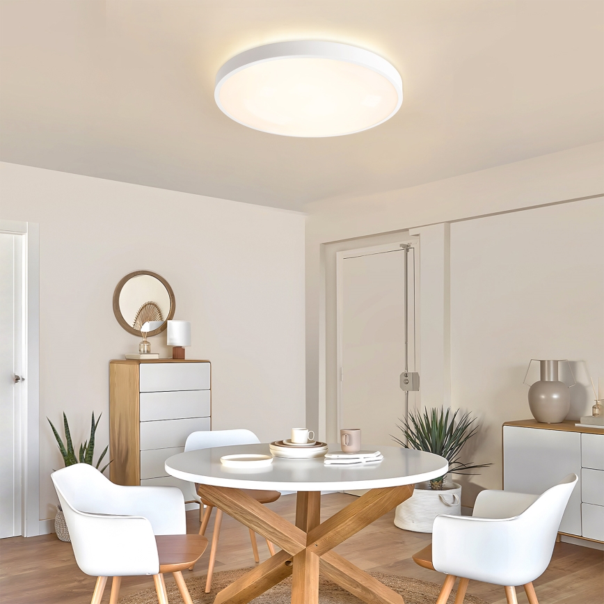 Brilagi - LED stropna svjetiljka s mogućnošću prigušivanja GLASS POOL DOUBLE LED/60W/230V 3000-6000K 50 cm bijela + daljinski upravljač