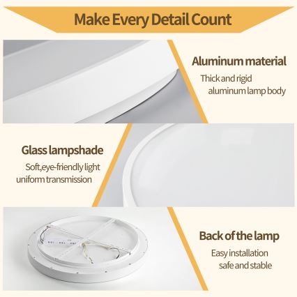 Brilagi - LED stropna svjetiljka s mogućnošću prigušivanja GLASS POOL DOUBLE LED/60W/230V 3000-6000K 50 cm bijela + daljinski upravljač