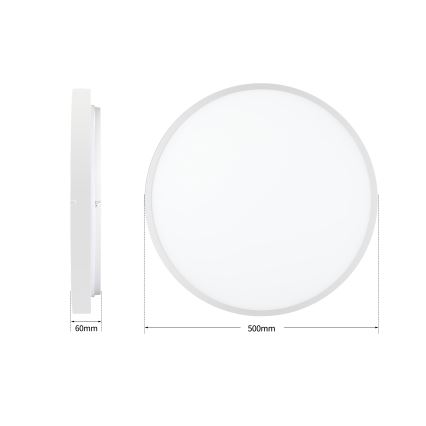 Brilagi - LED stropna svjetiljka s mogućnošću prigušivanja GLASS POOL DOUBLE LED/60W/230V 3000-6000K 50 cm bijela + daljinski upravljač