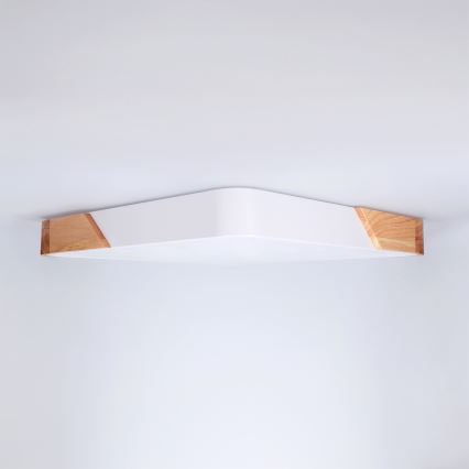 Brilagi - LED prigušivo stropno svjetlo PILANA LED/48W/230V 3000-6500K hrast/bijela 42x42 cm + daljinski upravljač