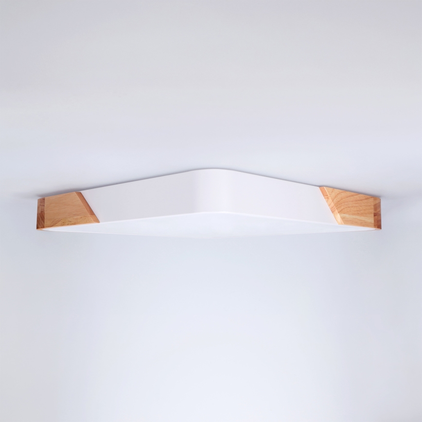 Brilagi - LED prigušivo stropno svjetlo PILANA LED/48W/230V 3000-6500K hrast/bijela 42x42 cm + daljinski upravljač