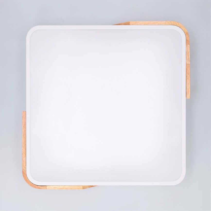 Brilagi - LED prigušivo stropno svjetlo PILANA LED/48W/230V 3000-6500K hrast/bijela 42x42 cm + daljinski upravljač