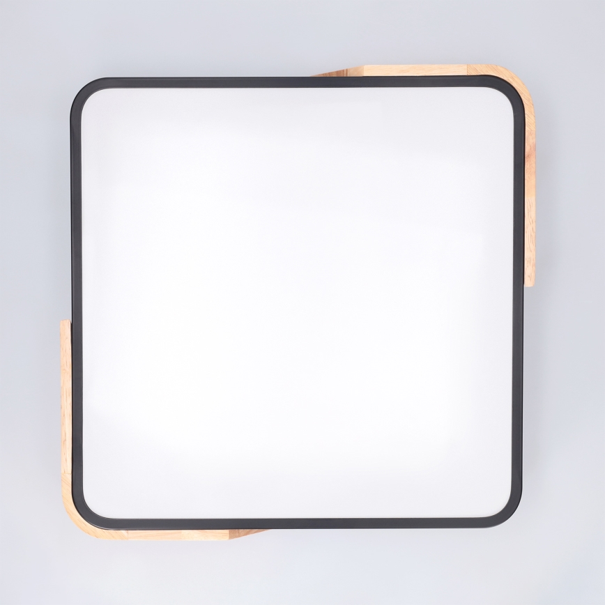 Brilagi - LED stropno svjetlo s prigušivanjem PILANA LED/48W/230V 3000-6500K hrast/crna 42x42 cm + daljinski upravljač