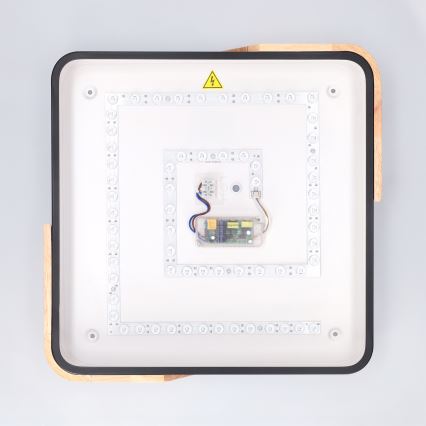 Brilagi - LED stropno svjetlo s prigušivanjem PILANA LED/48W/230V 3000-6500K hrast/crna 42x42 cm + daljinski upravljač