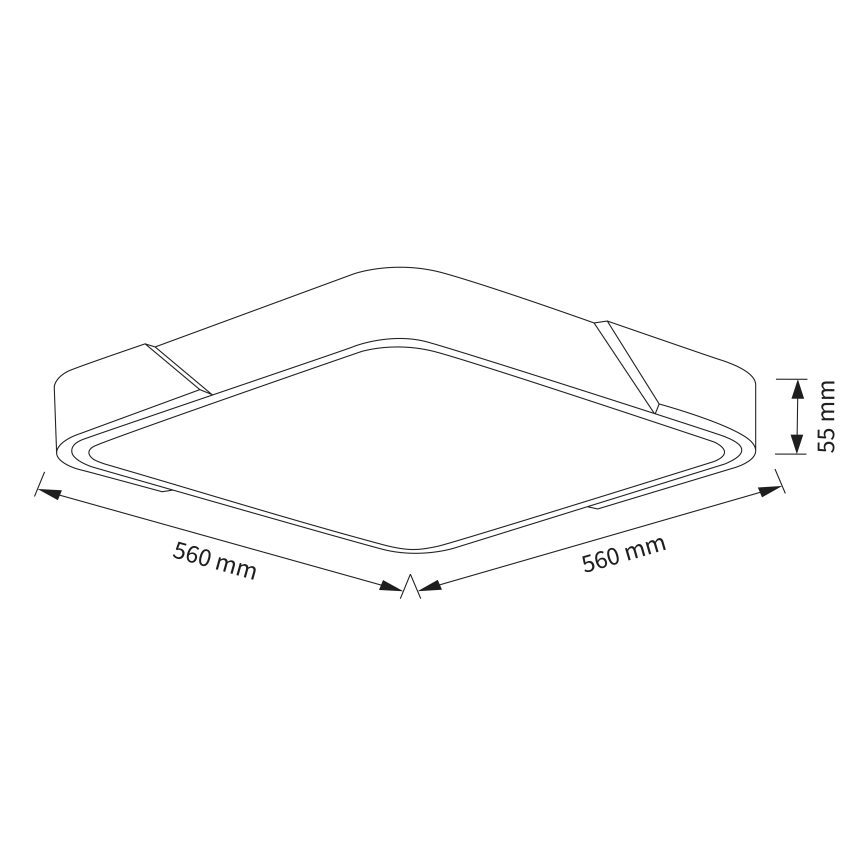 Brilagi - LED prigušivo stropno svjetlo PILANA LED/48W/230V 3000-6500K hrast/crna 56x56 cm + daljinski upravljač