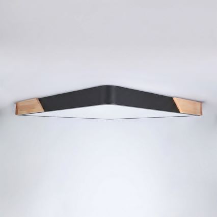 Brilagi - LED prigušivo stropno svjetlo PILANA LED/48W/230V 3000-6500K hrast/crna 56x56 cm + daljinski upravljač