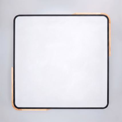 Brilagi - LED prigušivo stropno svjetlo PILANA LED/48W/230V 3000-6500K hrast/crna 56x56 cm + daljinski upravljač