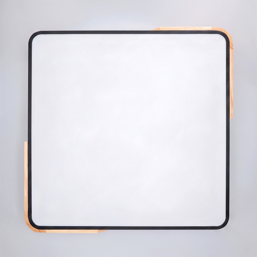 Brilagi - LED prigušivo stropno svjetlo PILANA LED/48W/230V 3000-6500K hrast/crna 56x56 cm + daljinski upravljač