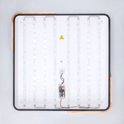 Brilagi - LED prigušivo stropno svjetlo PILANA LED/48W/230V 3000-6500K hrast/crna 56x56 cm + daljinski upravljač