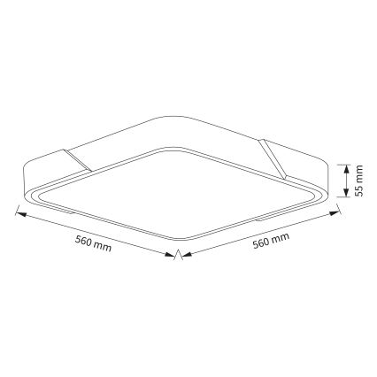 Brilagi - LED prigušivo stropno svjetlo PILANA LED/48W/230V 3000-6500K hrast/crna 56x56 cm + daljinski upravljač