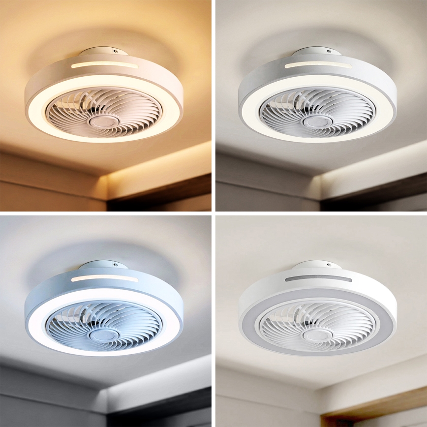 Brilagi - LED stropna svjetiljka s ventilatorom s mogućnošću prigušivanja LED/38W/230V 3000-6500K 3000-6500K promjer 46 cm bijela + daljinski upravljač