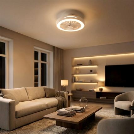 Brilagi - LED stropna svjetiljka s ventilatorom s mogućnošću prigušivanja LED/38W/230V 3000-6500K 3000-6500K promjer 46 cm bijela + daljinski upravljač