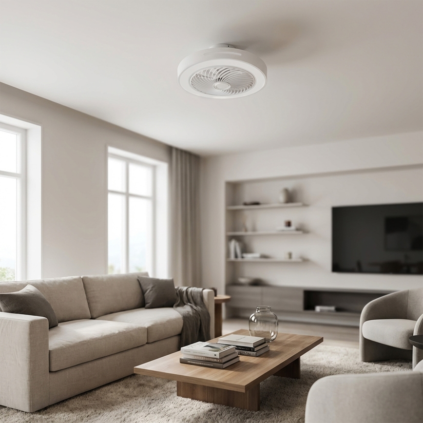 Brilagi - LED stropna svjetiljka s ventilatorom s mogućnošću prigušivanja LED/38W/230V 3000-6500K 3000-6500K promjer 46 cm bijela + daljinski upravljač