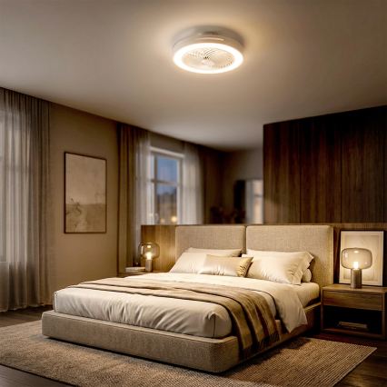 Brilagi - LED stropna svjetiljka s ventilatorom s mogućnošću prigušivanja LED/38W/230V 3000-6500K 3000-6500K promjer 46 cm bijela + daljinski upravljač