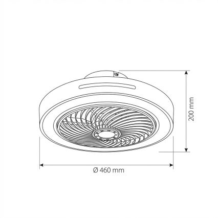 Brilagi - LED stropna svjetiljka s ventilatorom s mogućnošću prigušivanja LED/38W/230V 3000-6500K 3000-6500K promjer 46 cm bijela + daljinski upravljač