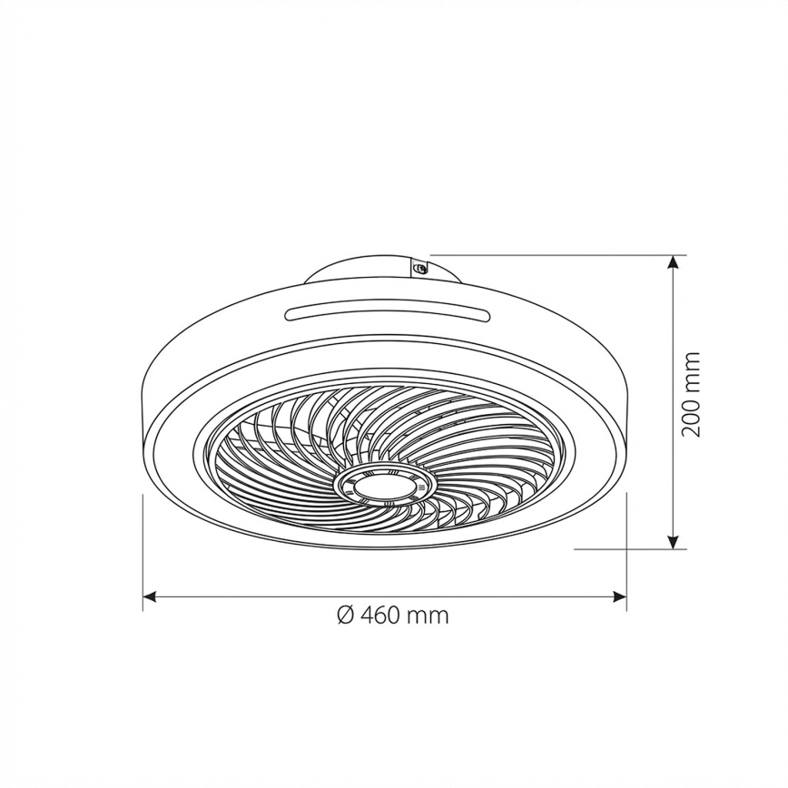 Brilagi - LED stropna svjetiljka s ventilatorom s mogućnošću prigušivanja LED/38W/230V 3000-6500K 3000-6500K promjer 46 cm bijela + daljinski upravljač
