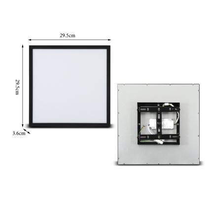 Brilagi - LED stropna svjetiljka SLIMFRAME s mogućnošću prigušivanja LED/25W/230V 30x30 cm 3000-6000K crna + daljinski upravljač