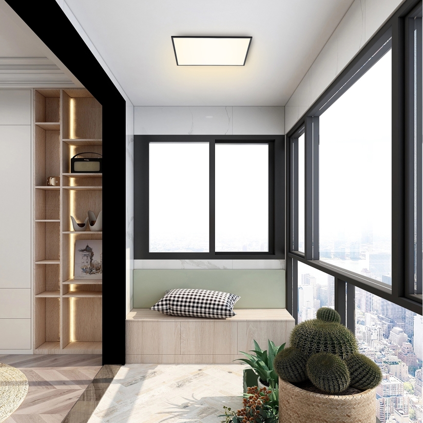 Brilagi - LED prigušivo stropno svjetlo SLIMFRAME LED/36W/230V 45x45 cm 3000–6000K crna + daljinski upravljač