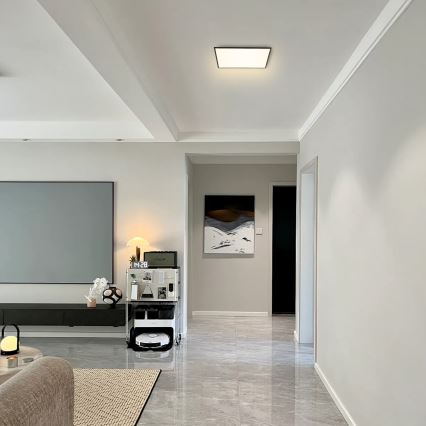 Brilagi - LED prigušivo stropno svjetlo SLIMFRAME LED/36W/230V 45x45 cm 3000–6000K crna + daljinski upravljač