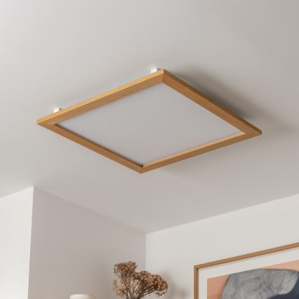 Brilagi - LED stropno svjetlo s mogućnošću prigušivanja SLIMFRAME WOOD LED/58W/230V 64x64 cm 3000-6000K smeđa + daljinski upravljač