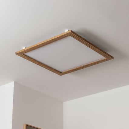 Brilagi - LED stropna svjetiljka SLIMFRAME WOOD s mogućnošću prigušivanja LED/58W/230V 64x64 cm 3000-6000K smeđa + daljinsko upravljanje