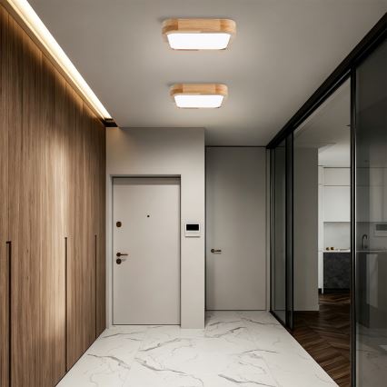 BRILAGI - LED prigušivo stropno svjetlo WOODLINE SQUARE LED/48W/230V 3000-6000K hrast 40x40 cm + daljinski upravljač