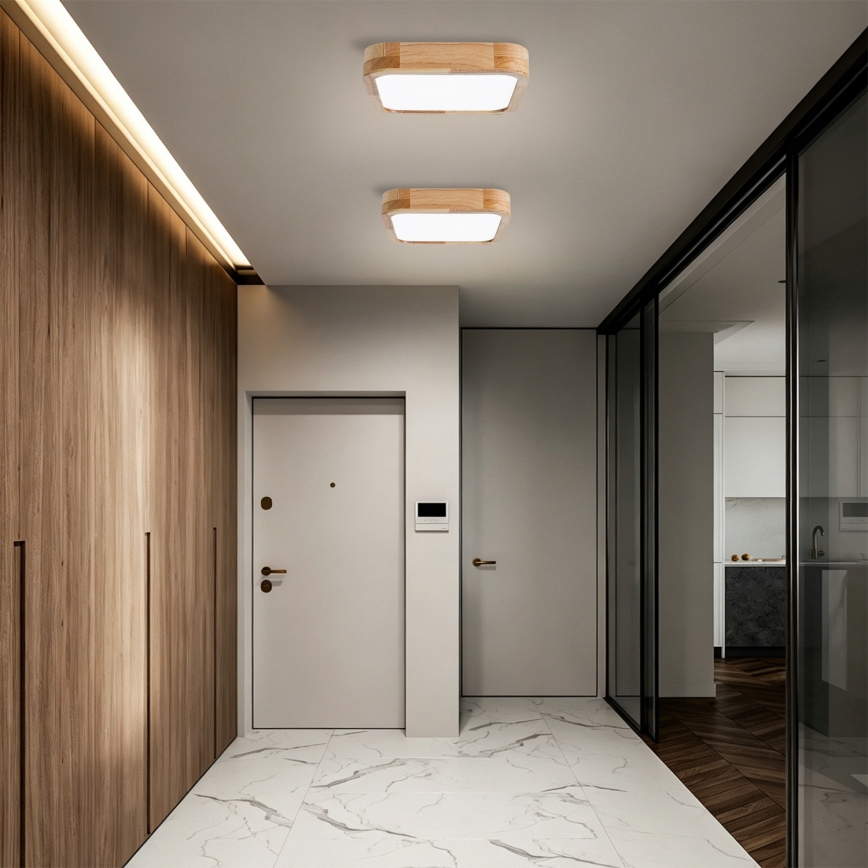 BRILAGI - LED prigušivo stropno svjetlo WOODLINE SQUARE LED/48W/230V 3000-6000K hrast 40x40 cm + daljinski upravljač