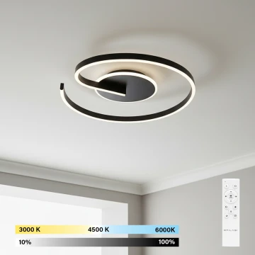 Brilagi - Prigušiva stropna LED svjetiljka SPIRAL, 56 W, 230 V, promjer 50 cm, 3000/4000/6000 K + daljinski upravljač