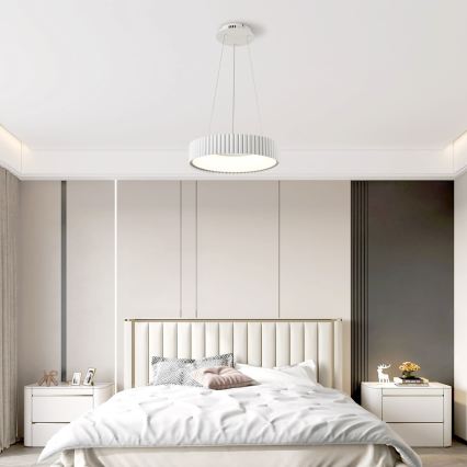 Brilagi - viseći LED luster s mogućnošću prigušivanja na sajli FALCON MODERN LED/30W/230V 3000-6000K Ø 40 cm bijela + daljinski upravljač
