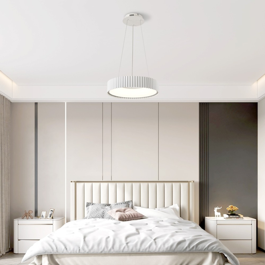 Brilagi - viseći LED luster s mogućnošću prigušivanja na sajli FALCON MODERN LED/30W/230V 3000-6000K Ø 40 cm bijela + daljinski upravljač