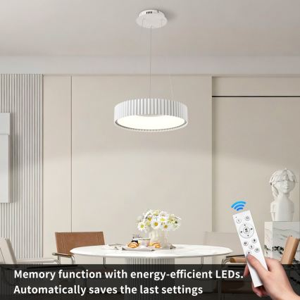 Brilagi - viseći LED luster s mogućnošću prigušivanja na sajli FALCON MODERN LED/30W/230V 3000-6000K Ø 40 cm bijela + daljinski upravljač
