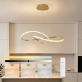 Brilagi - Prigušivi LED luster na sajli INFINITY LED/80W/230V 3000-6000K 80x80 cm zlatna + daljinski upravljač