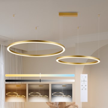 Brilagi - Prigušivi LED luster na sajli PORTOFINO LED/98W/230V 3000-6000K zlatni + daljinski upravljač