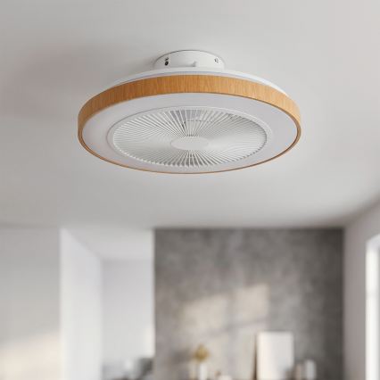 Brilagi - stropni LED ventilator s prigušivom rasvjetom LED/38W/230V 3000-6500K Ø 50 cm bijela/smeđa + daljinski upravljač