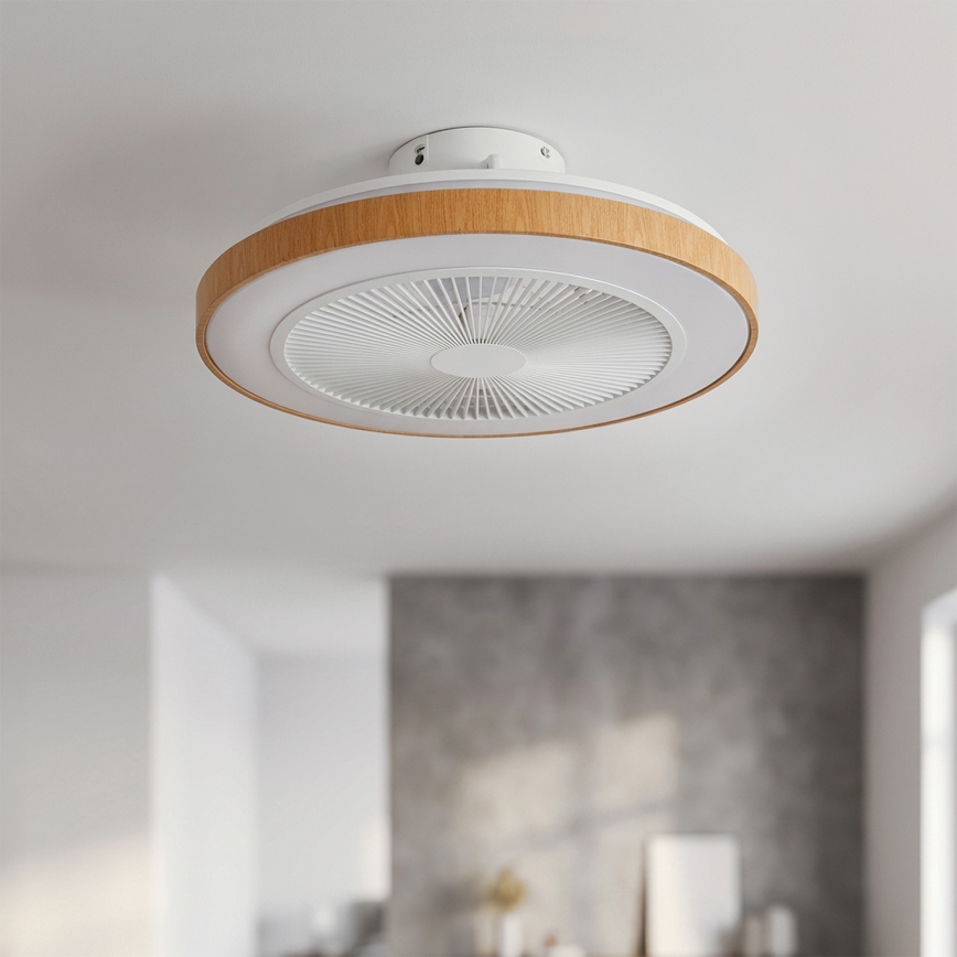 Brilagi - stropni LED ventilator s prigušivom rasvjetom LED/38W/230V 3000-6500K Ø 50 cm bijela/smeđa + daljinski upravljač