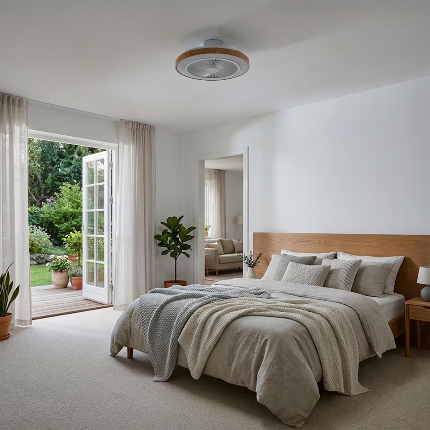 Brilagi - stropni LED ventilator s prigušivom rasvjetom LED/38W/230V 3000-6500K Ø 50 cm bijela/smeđa + daljinski upravljač